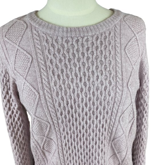 Cyrus Evolution Cable Knit Fisherman Sweater Purple Cottagecore Classic Coast-L - Picture 5 of 13